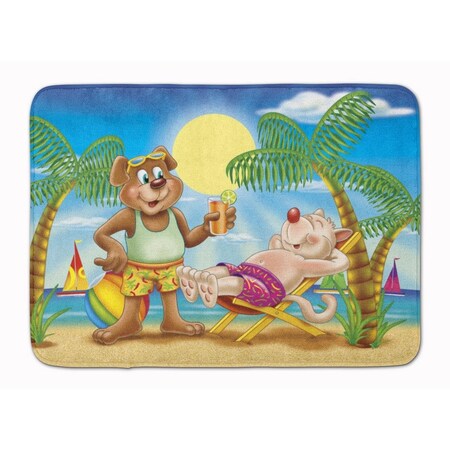 Carolines Treasures Bears Relaxing at the Beach Machine Washable Memory Foam Mat APH3817RUG